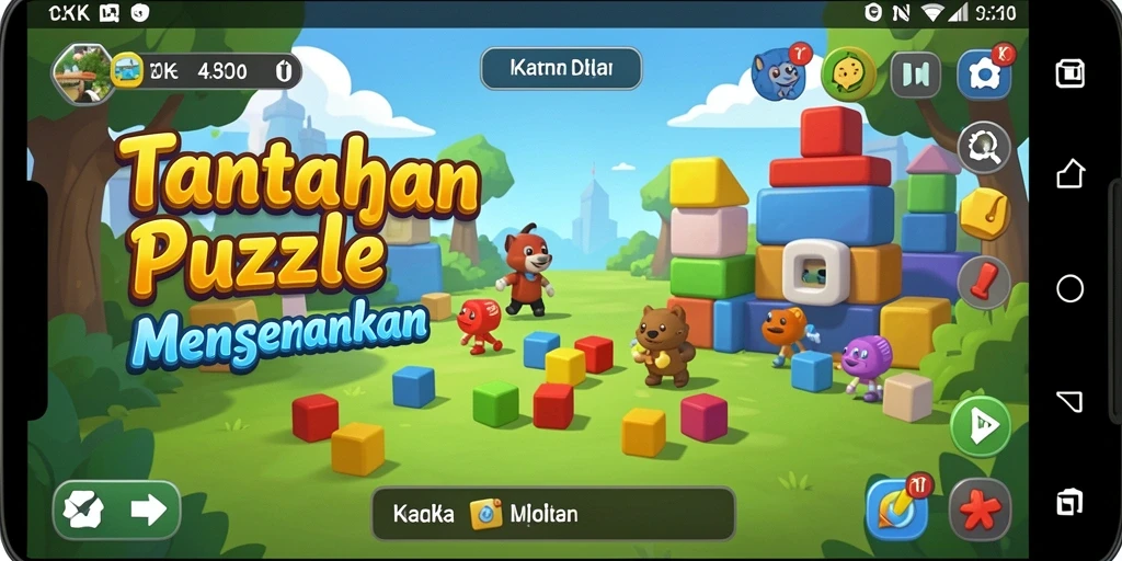 Screenshot gameplay DKK menampilkan teka-teki menarik dan antarmuka yang intuitif.