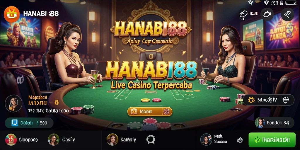 Screenshot gameplay HANABI88 yang menampilkan dealer langsung dan pemain berinteraksi.