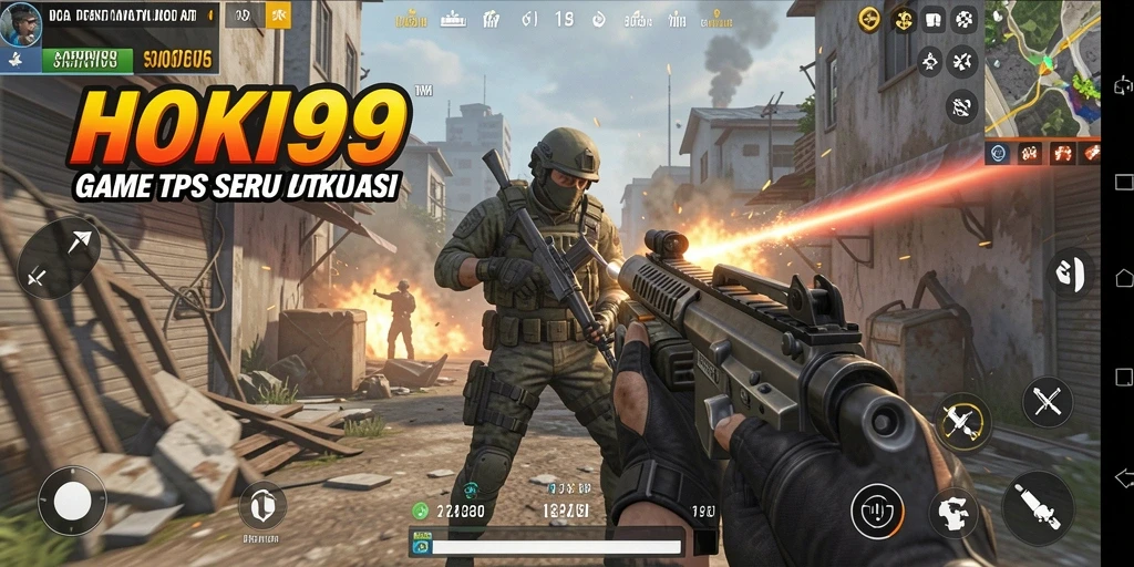 Screenshot HOKI99 menampilkan aksi intens dalam permainan TPS yang seru.