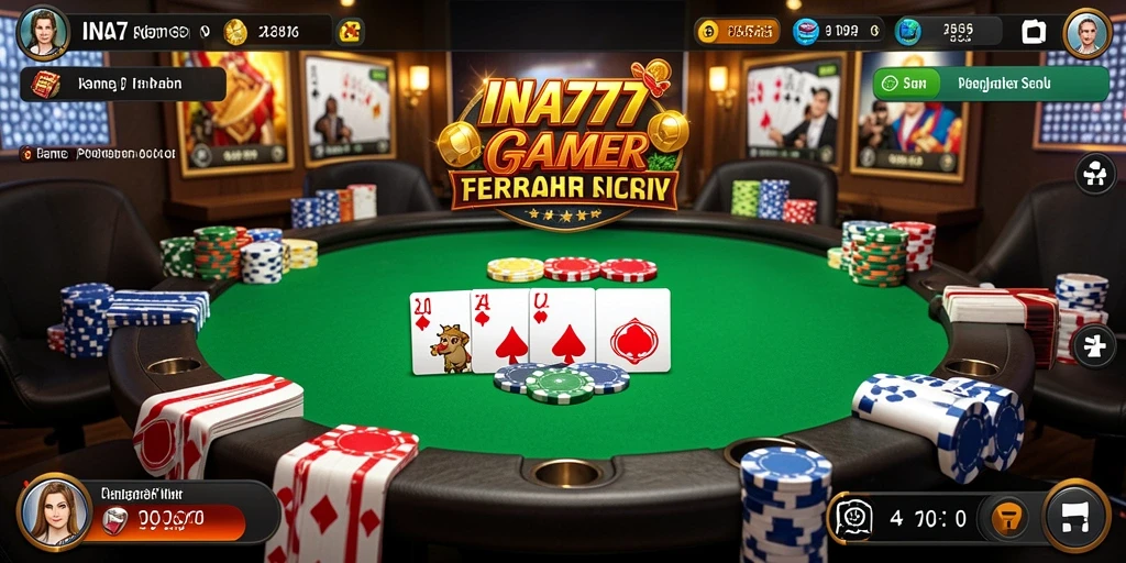 Tampilan gameplay Poker yang mendebarkan di INA777.