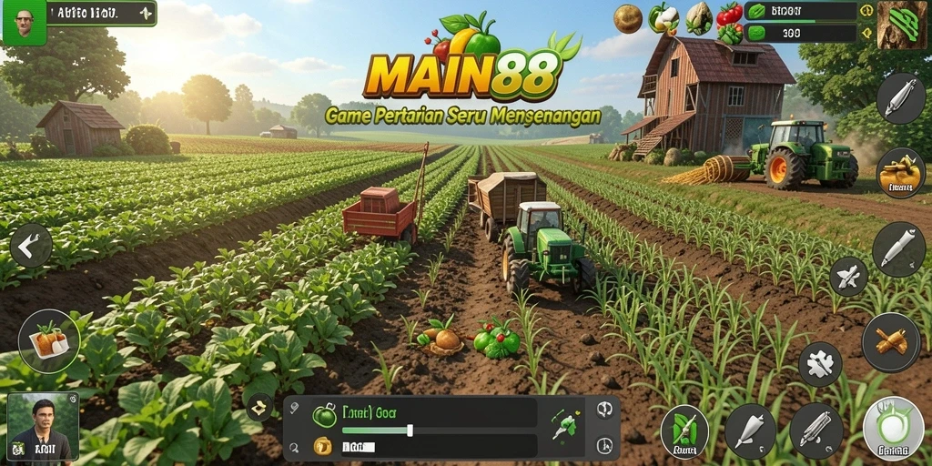 Tangkapan layar dari gameplay seru pertanian di MAIN88.