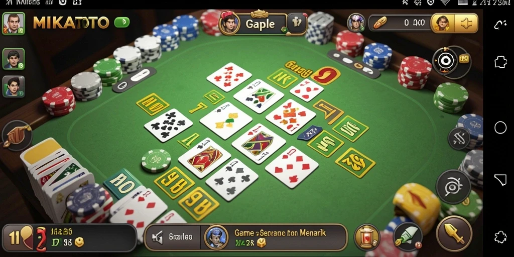 Tampilan gameplay MIKATOTO yang menampilkan keseruan permainan Gaple.