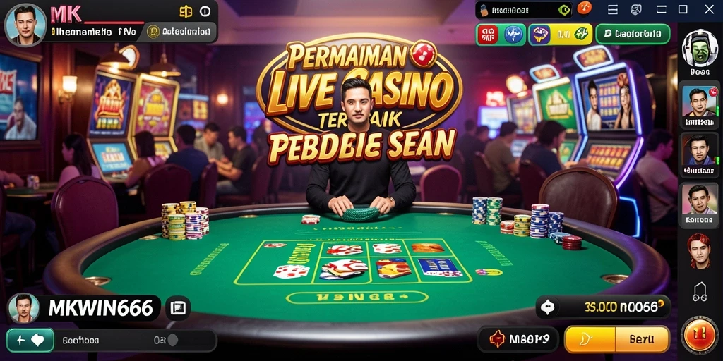 Tampilan gameplay Live Casino MKWIN666 yang interaktif dan mendebarkan.