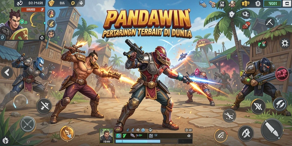 Tampilan Screenshot Gameplay Epic PANDAWIN Battle Royale.