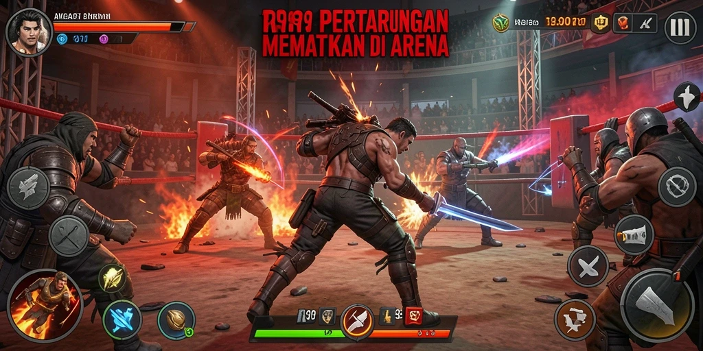 Gameplay mendebarkan dengan berbagai karakter Fighting.