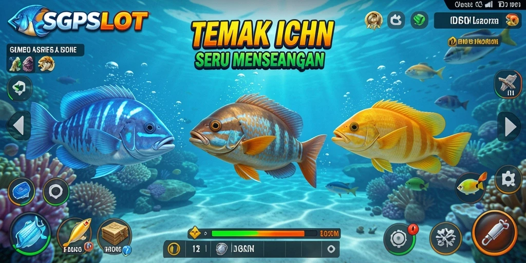 Tampilan gameplay menarik SGPSLOT saat menembak ikan di bawah laut.