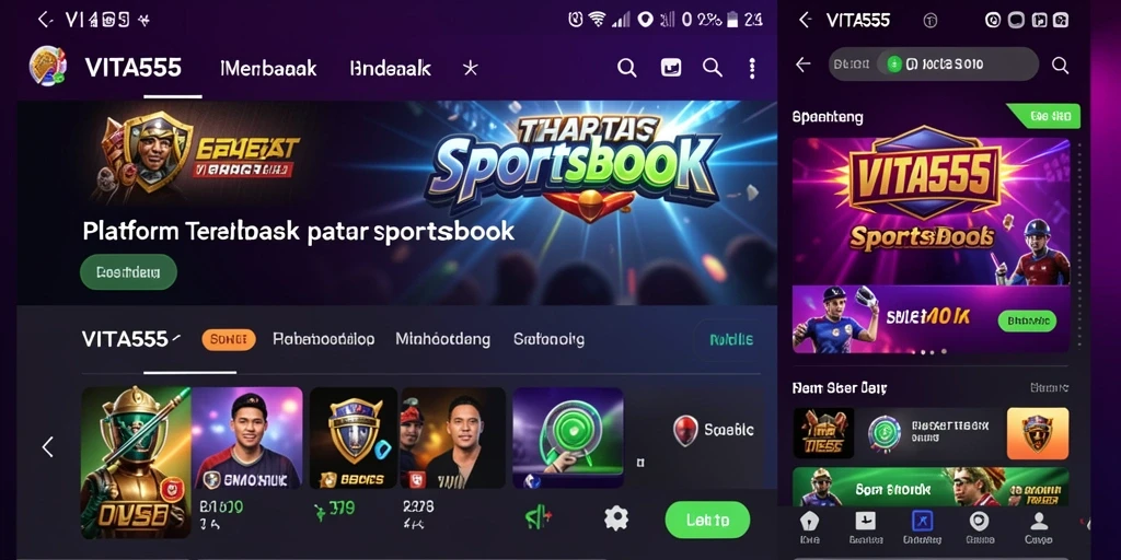 Screenshot utama VITA555 menunjukkan antarmuka taruhan olahraga yang menarik.